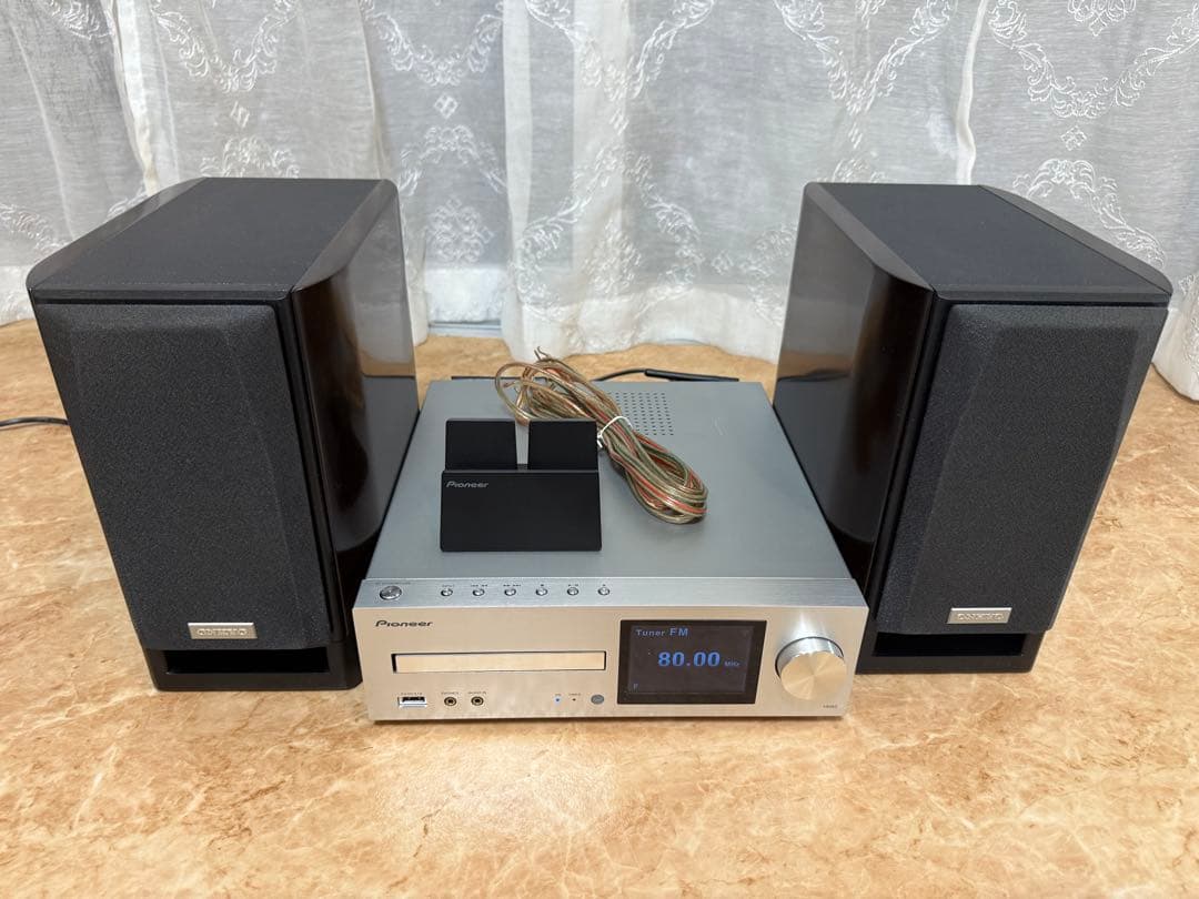 ★美品★Pioneer製ミニコンポ スピーカーがオシャレなウッド調 音響良好♪