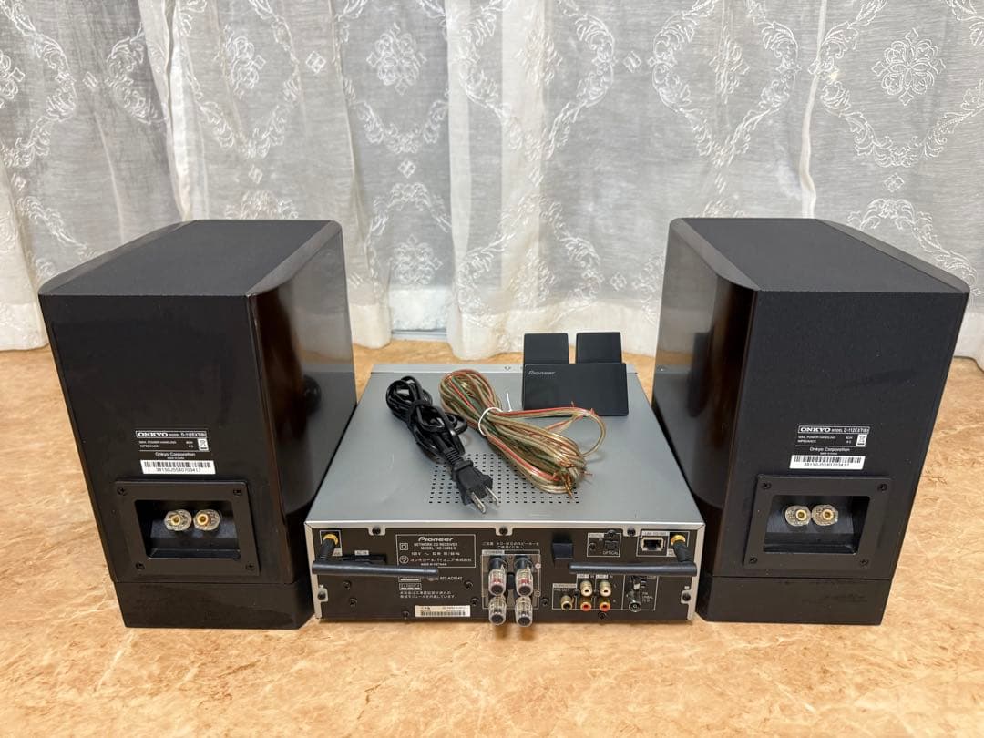 ★美品★Pioneer製ミニコンポ スピーカーがオシャレなウッド調 音響良好♪