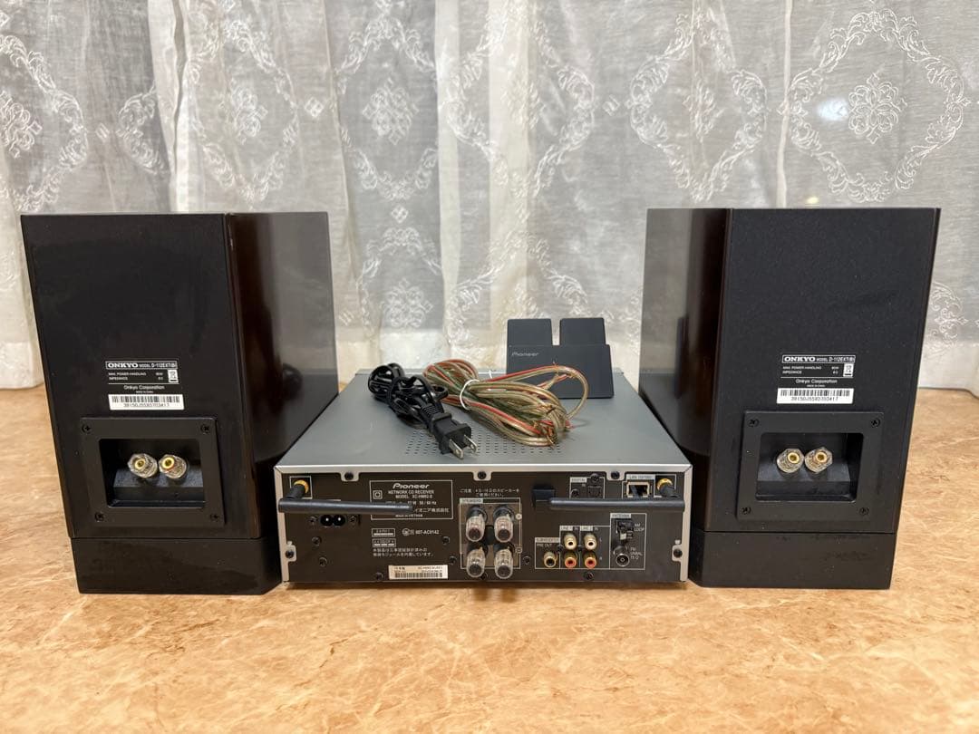 ★美品★Pioneer製ミニコンポ スピーカーがオシャレなウッド調 音響良好♪