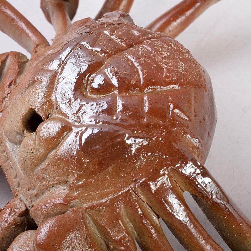 能登七尾　城山焼　國下三郎作　蟹　箱付　Z　8537