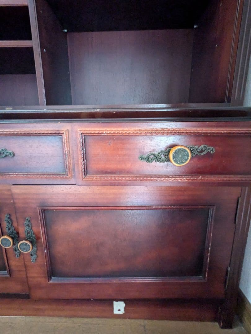 1/末まで限定お値下げ★☆アンティーク　天然無垢本棚　昭和レトロ　上下分割可能