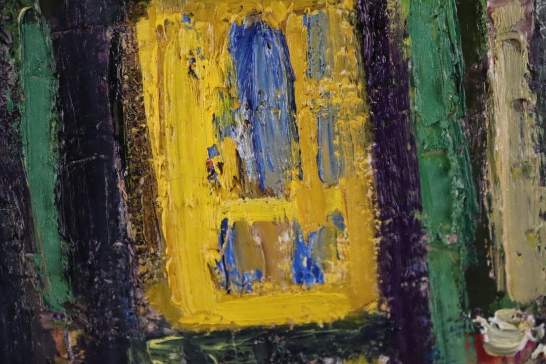 真作保証 田中忠雄 「シシリィーの聖堂」 油彩1号 行動美術協会創立会員