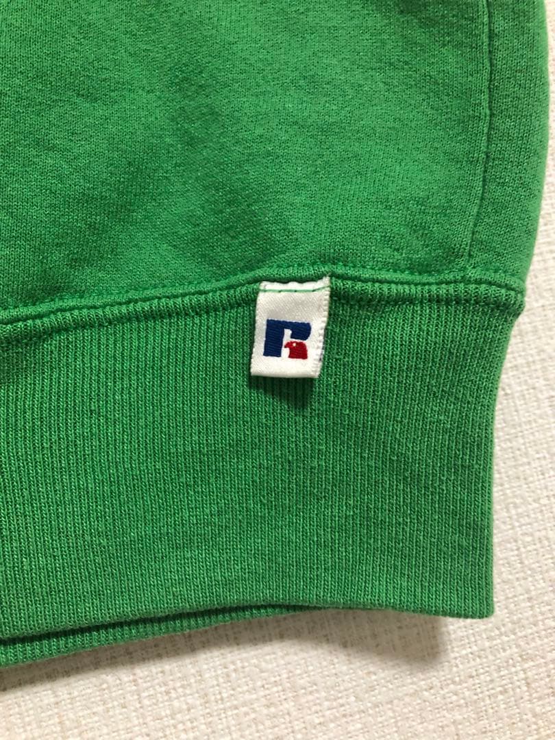 激レアカラーケリーグリーンUSA製90s ラッセル アスレチック 前Vスウェット