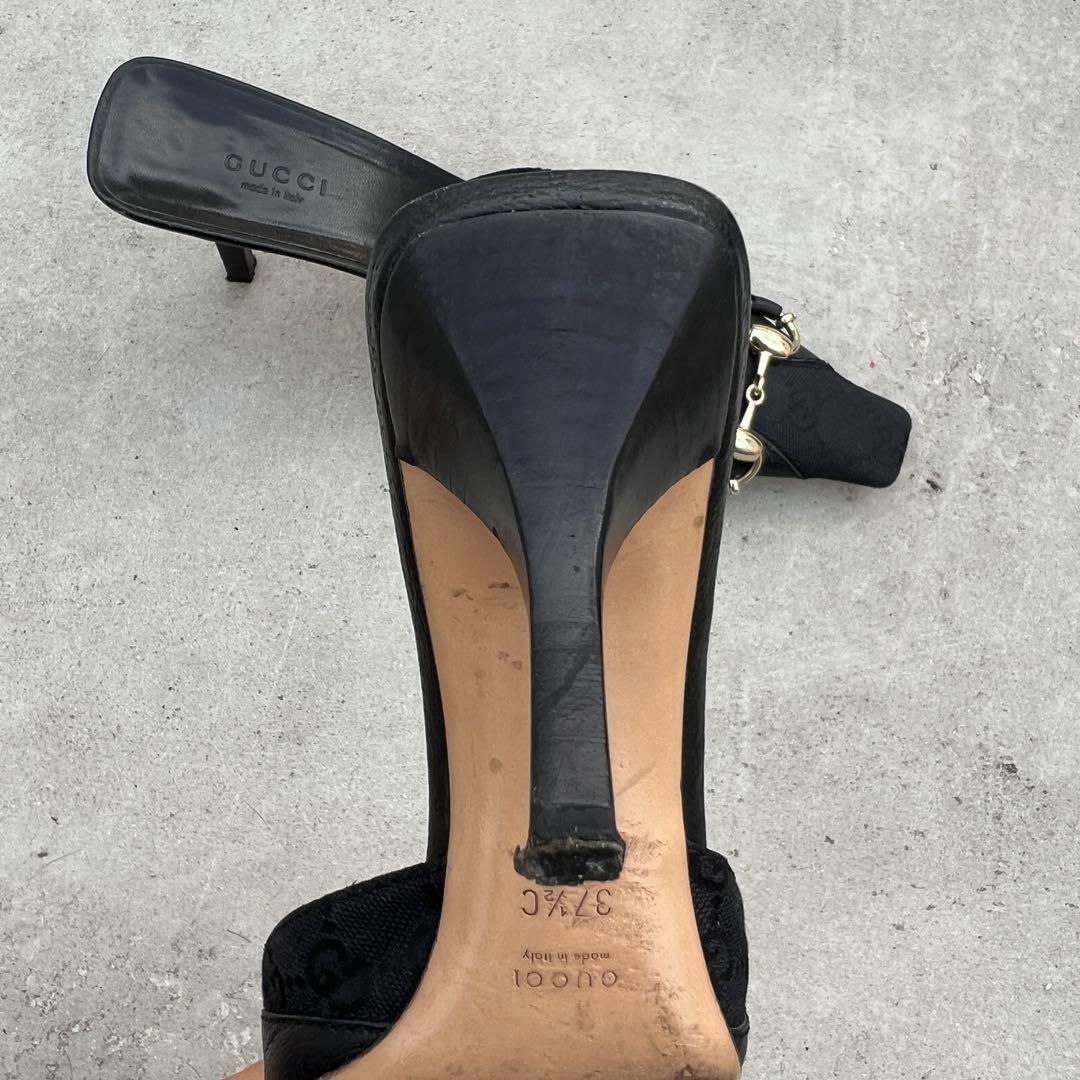 Gucci Horse Bit ブラックミュール ハイヒール 37.5