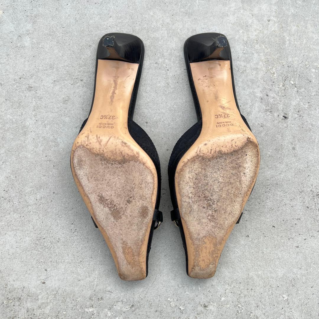Gucci Horse Bit ブラックミュール ハイヒール 37.5