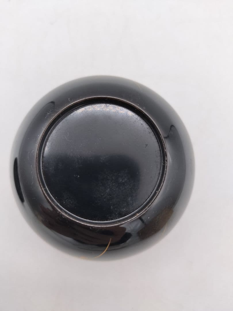 c614 黒中棗 菊蒔絵 岡本陽斎 木箱 茶道具 古物