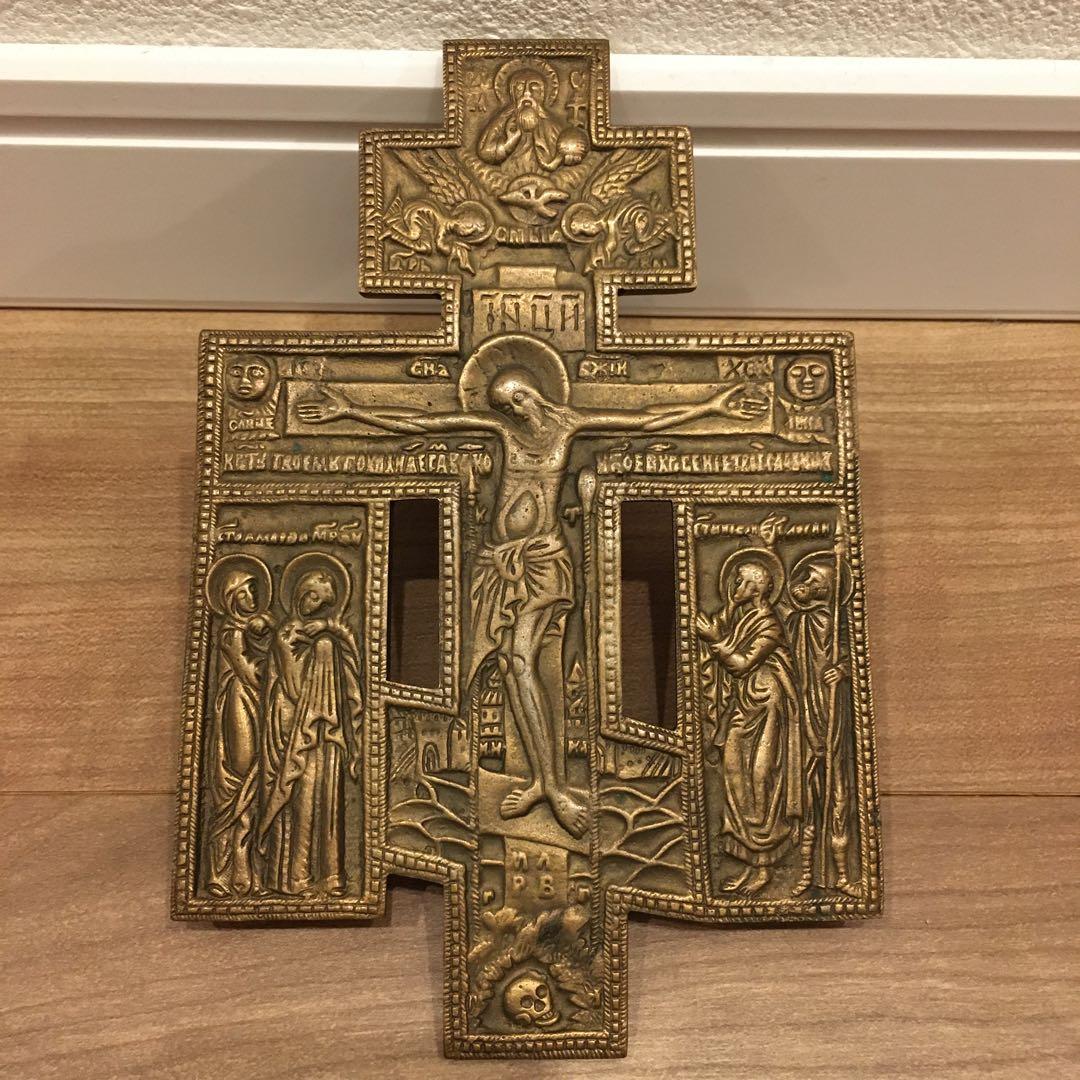 アンティーク　ブラス　真鍮　キリスト教　クリスチャン　オーナメント　オブジェ