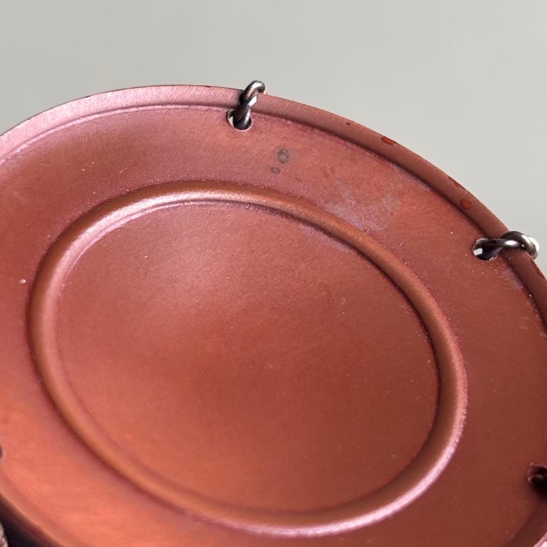 銀線紐鼓 蓋置 朱漆 井波慶州造 茶道具 共箱