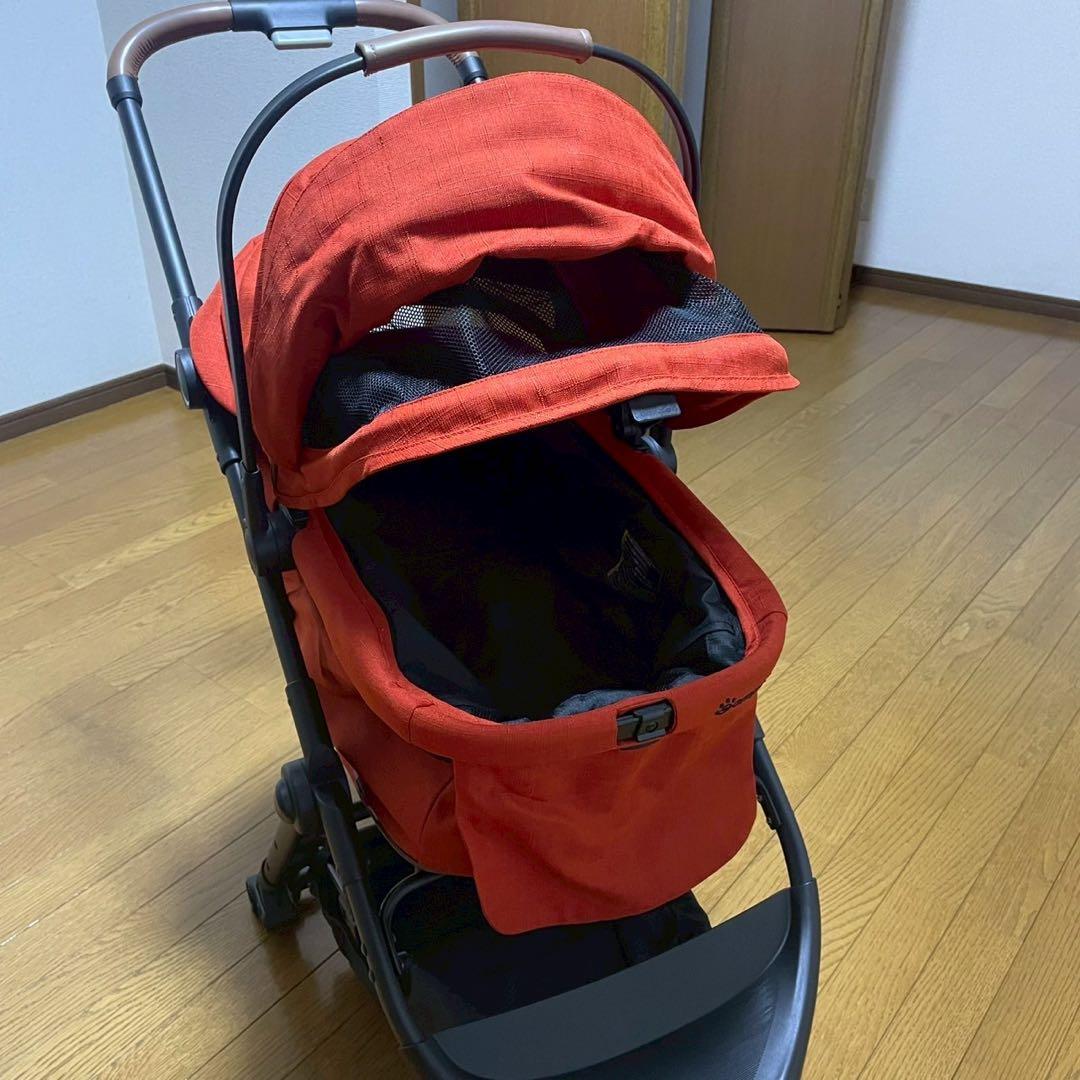 【美品】コンビ コムペット ルルテイル キャリー レッド　ペットカート