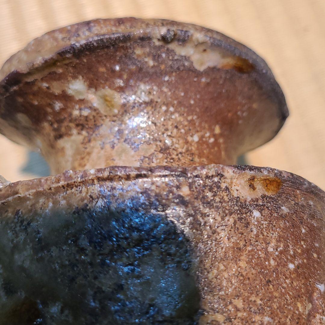 信楽焼 高橋楽斉作 耳付花入 高さ8寸（約24cm） 共箱 本物保証