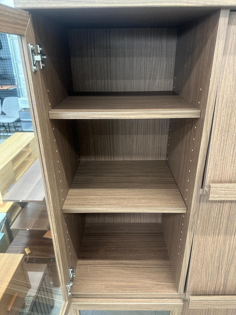 ニトリ　フラップ扉本棚　キャビネット　ビブリオGD80 MBR　ブラウン