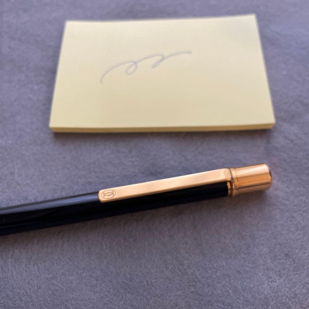 カルティエ　マスト　ボールペン　ブラック×ゴールド