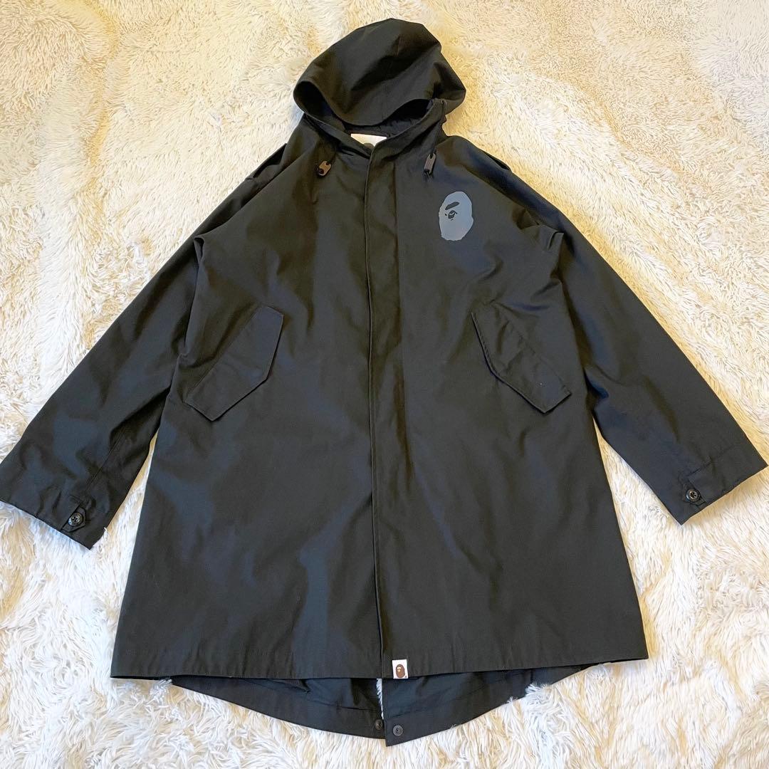 A BATHING APE エイプ モッズコート ブラック XLサイズ