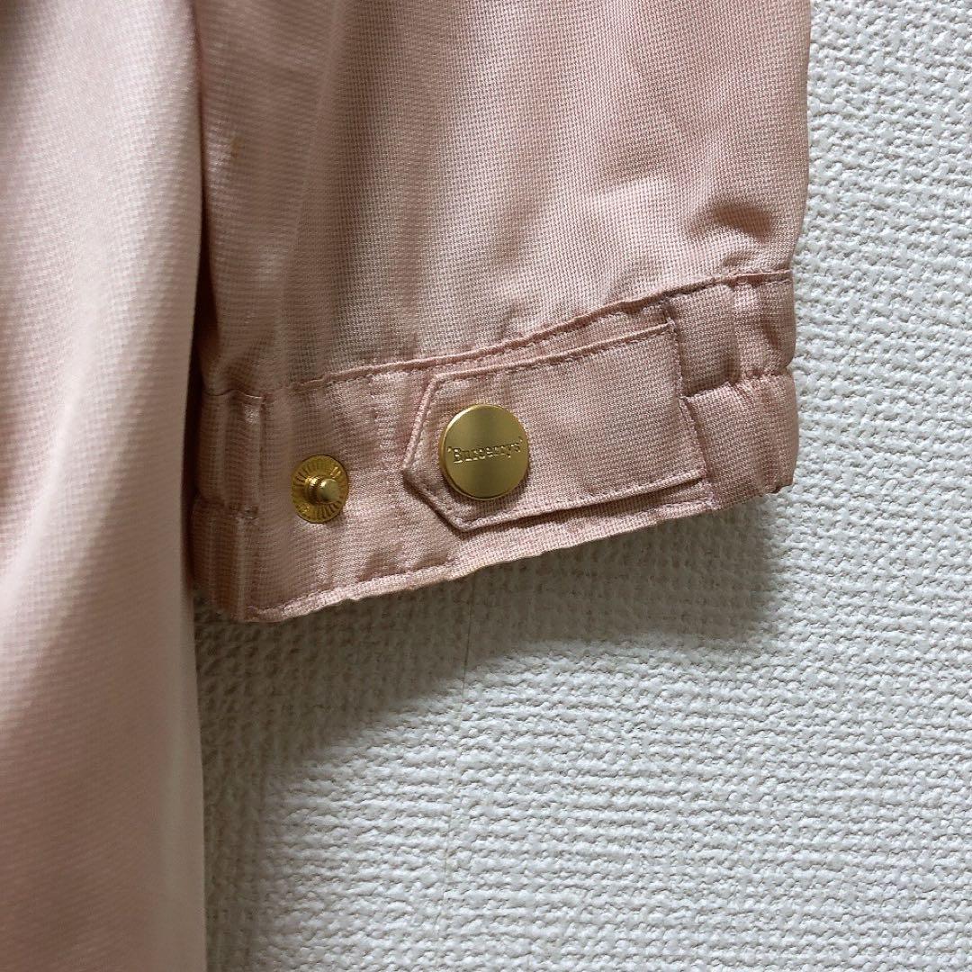 バーバリー　ブルゾンコート　金ボタン　ピンク　ノバチェック