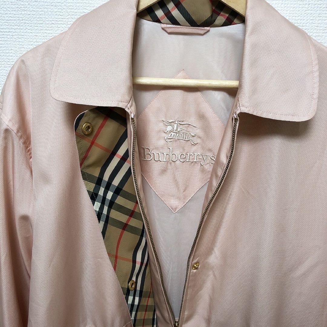 バーバリー　ブルゾンコート　金ボタン　ピンク　ノバチェック