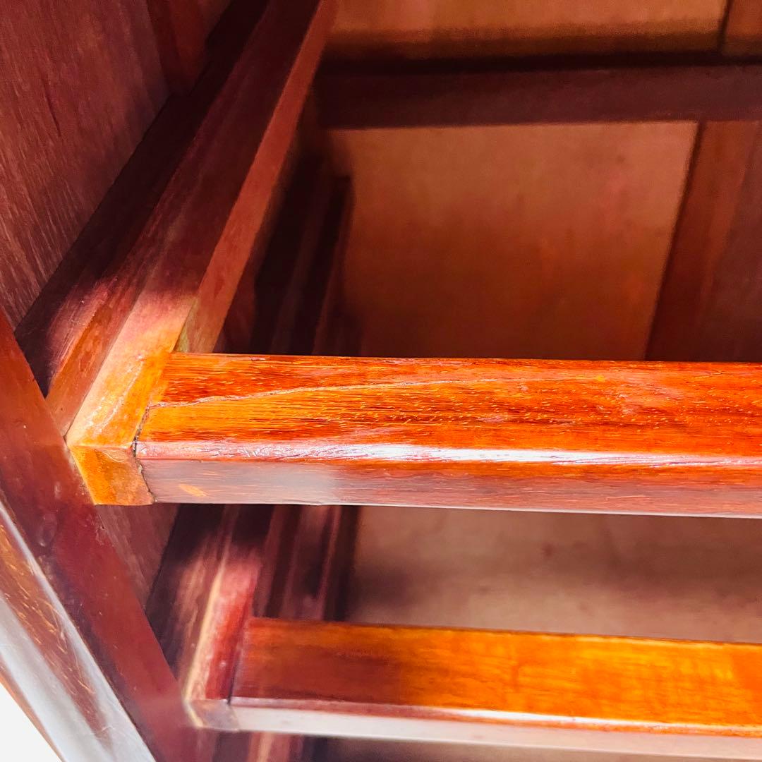 唐木 カリン 無垢材 螺鈿細工 5段チェスト