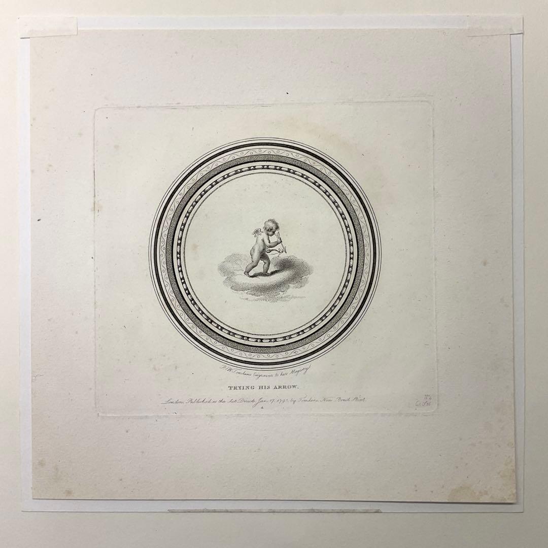 キューピットの版画（ローマの愛の神様）