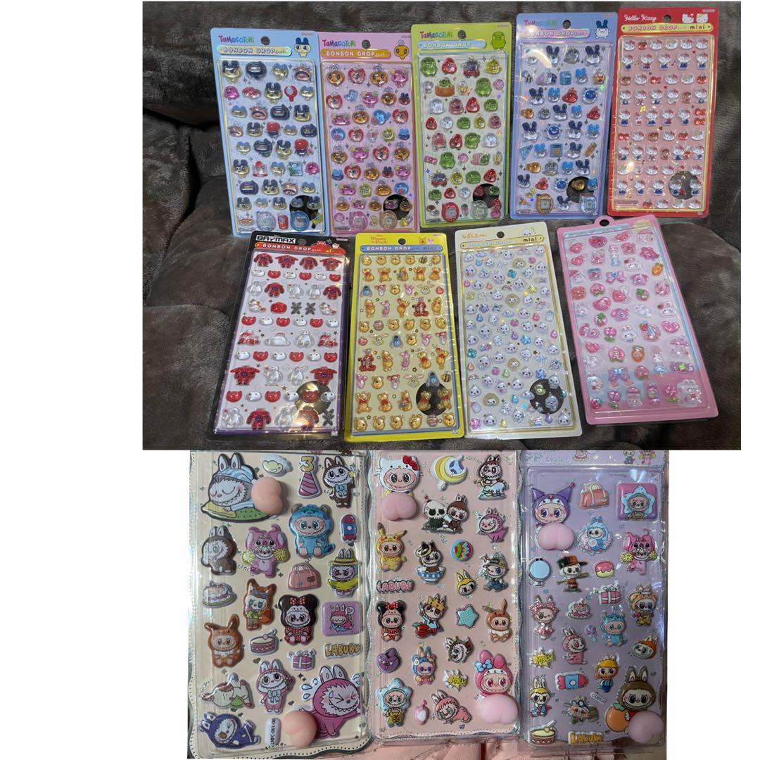 12枚　ボンボンドロップシール　正規　たまごっち　キティ　ベイマックス　プー