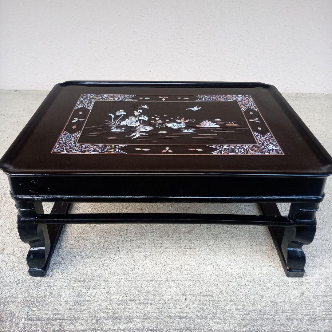 李朝螺鈿　李朝家具　四方膳　ソバン　骨董　韓国　朝鮮美術　李朝　アンティーク