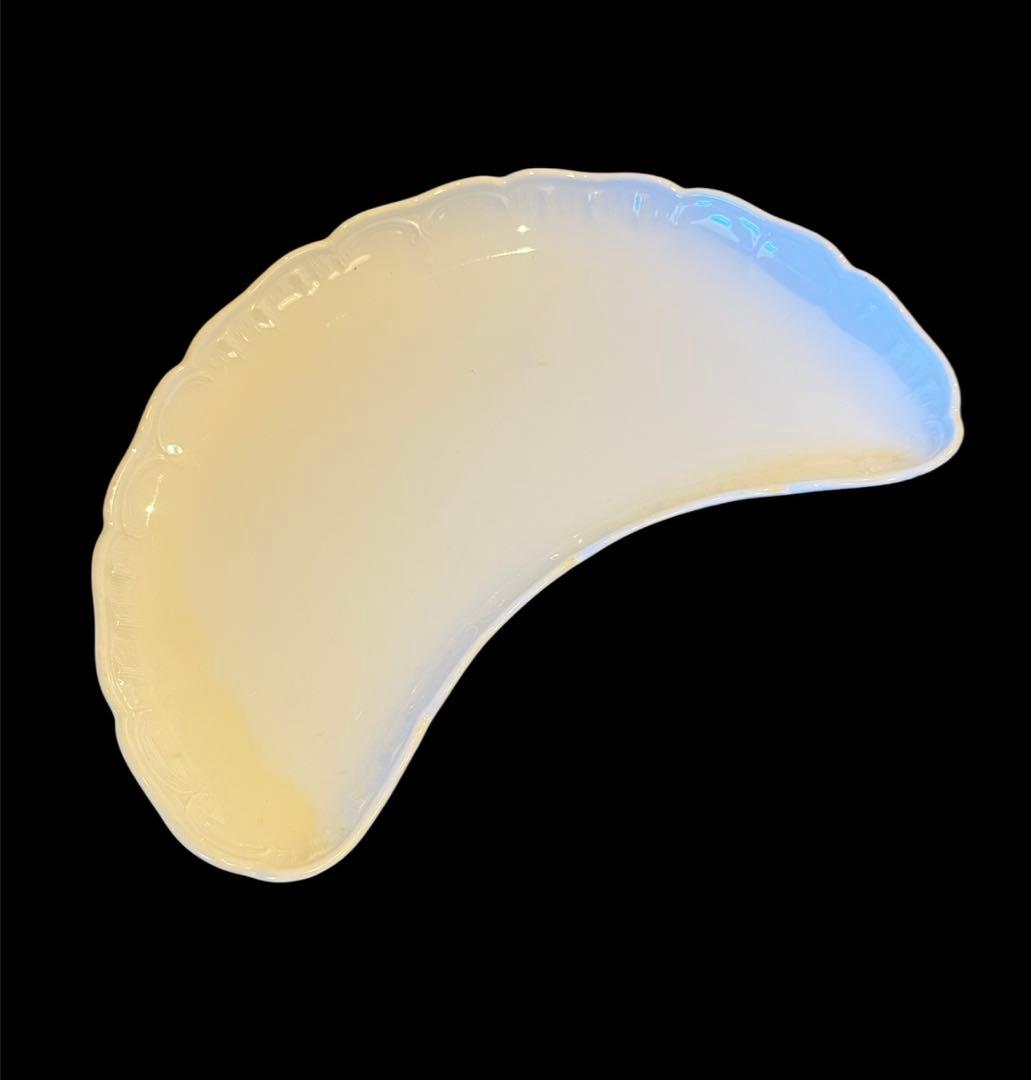 19世紀アンティーク/KPMベルリン/ ホワイト プレート クレセントプレート