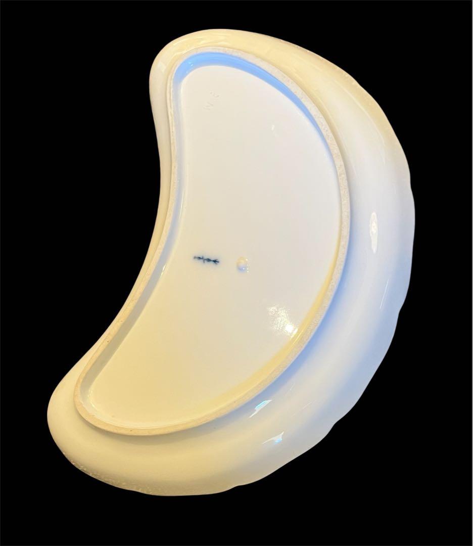 19世紀アンティーク/KPMベルリン/ ホワイト プレート クレセントプレート