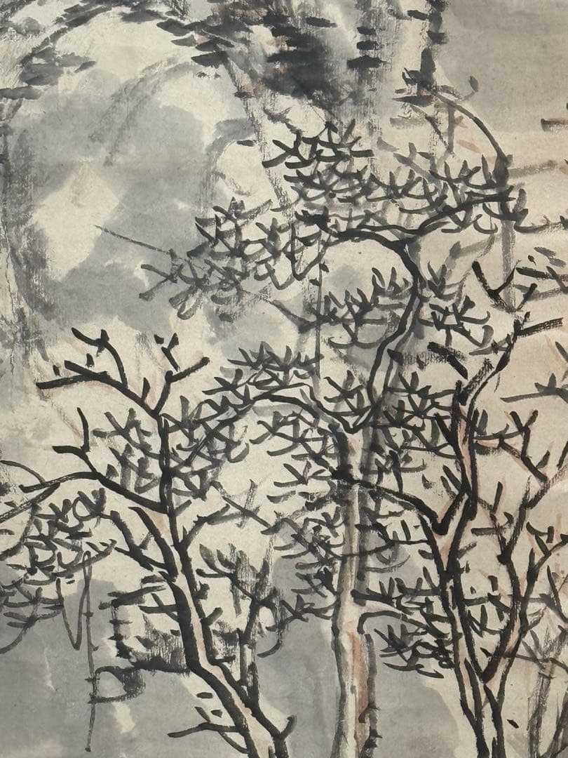 奥原晴湖筆　携琴訪友　紙本肉筆　掛軸　送料込み251031