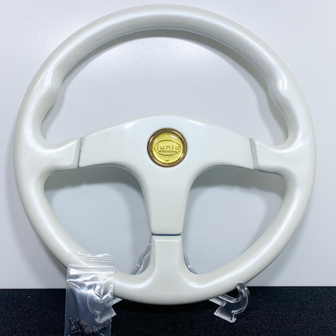 希少 ジャニス ホワイトウッド ステアリング 当時物 良品 ホーンボタン付き