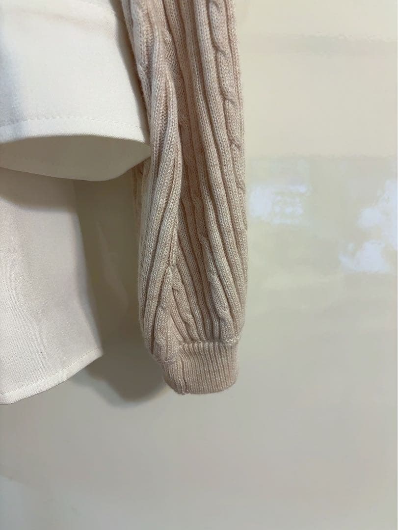 即*要様 ベージュホワイト セーター ドレス