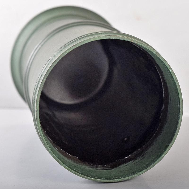 高岡銅器　鋳物師　大野芳光作　唐銅　経筒花入　共箱　M　R8710