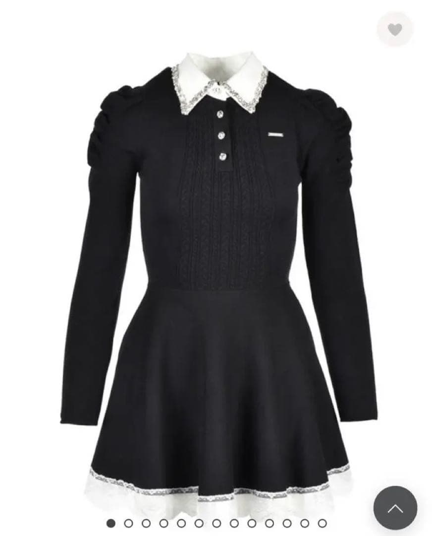 evelyn カラービジューニットミニワンピース