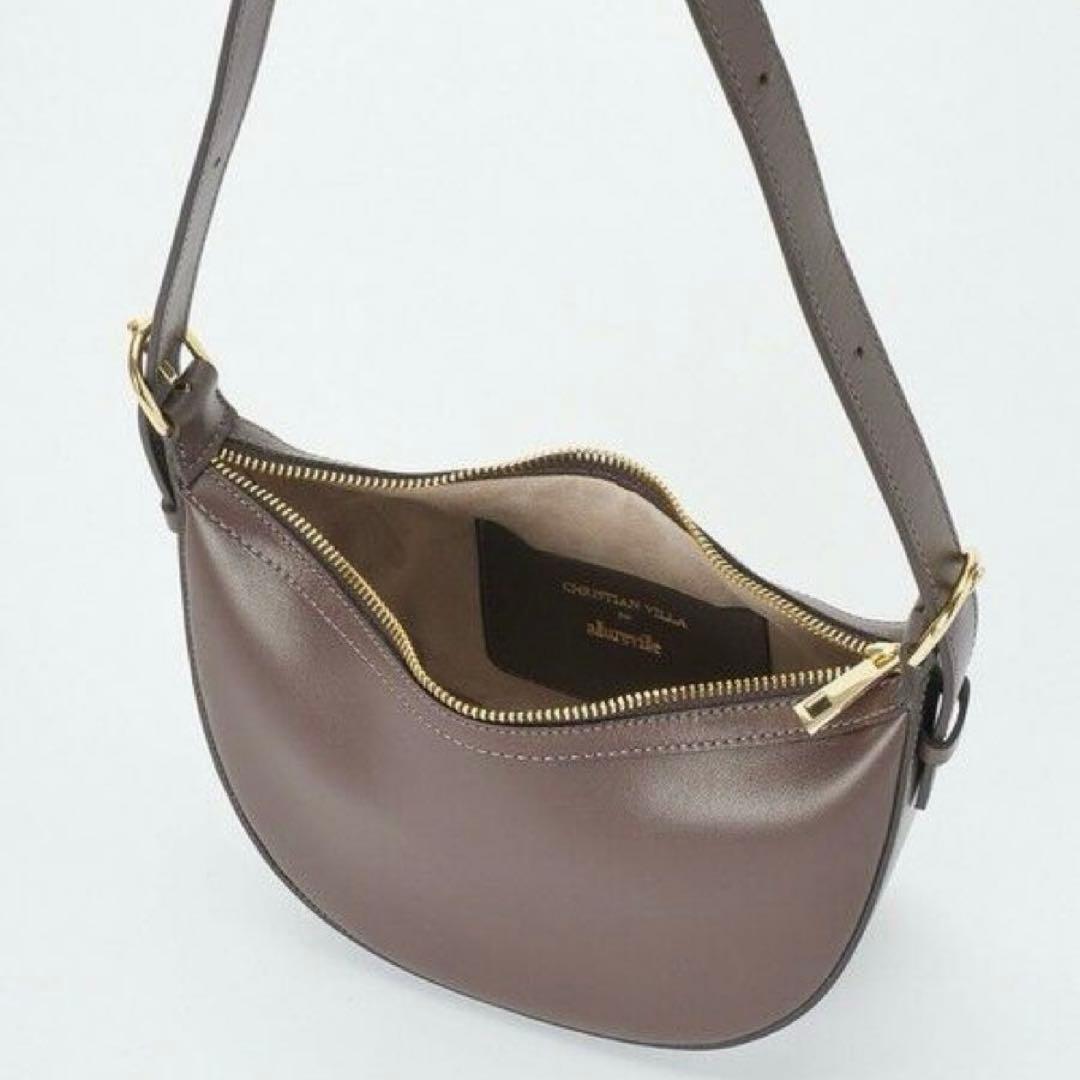 新品 CHRISTIAN VILLA 本革 ハーフムーンバッグ ワンショルダー