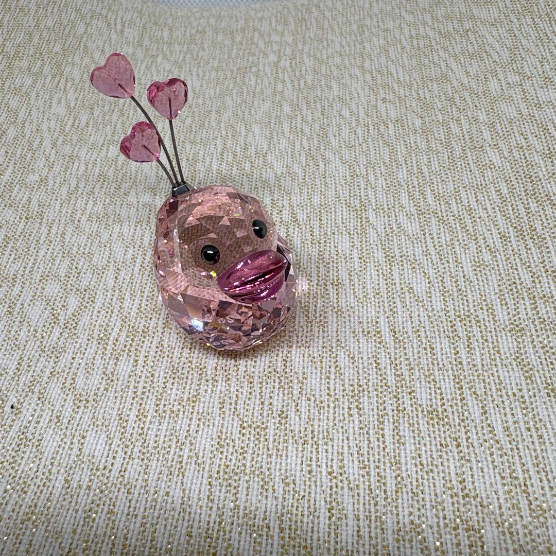 スワロフスキー ピンク ハッピーダック ハート