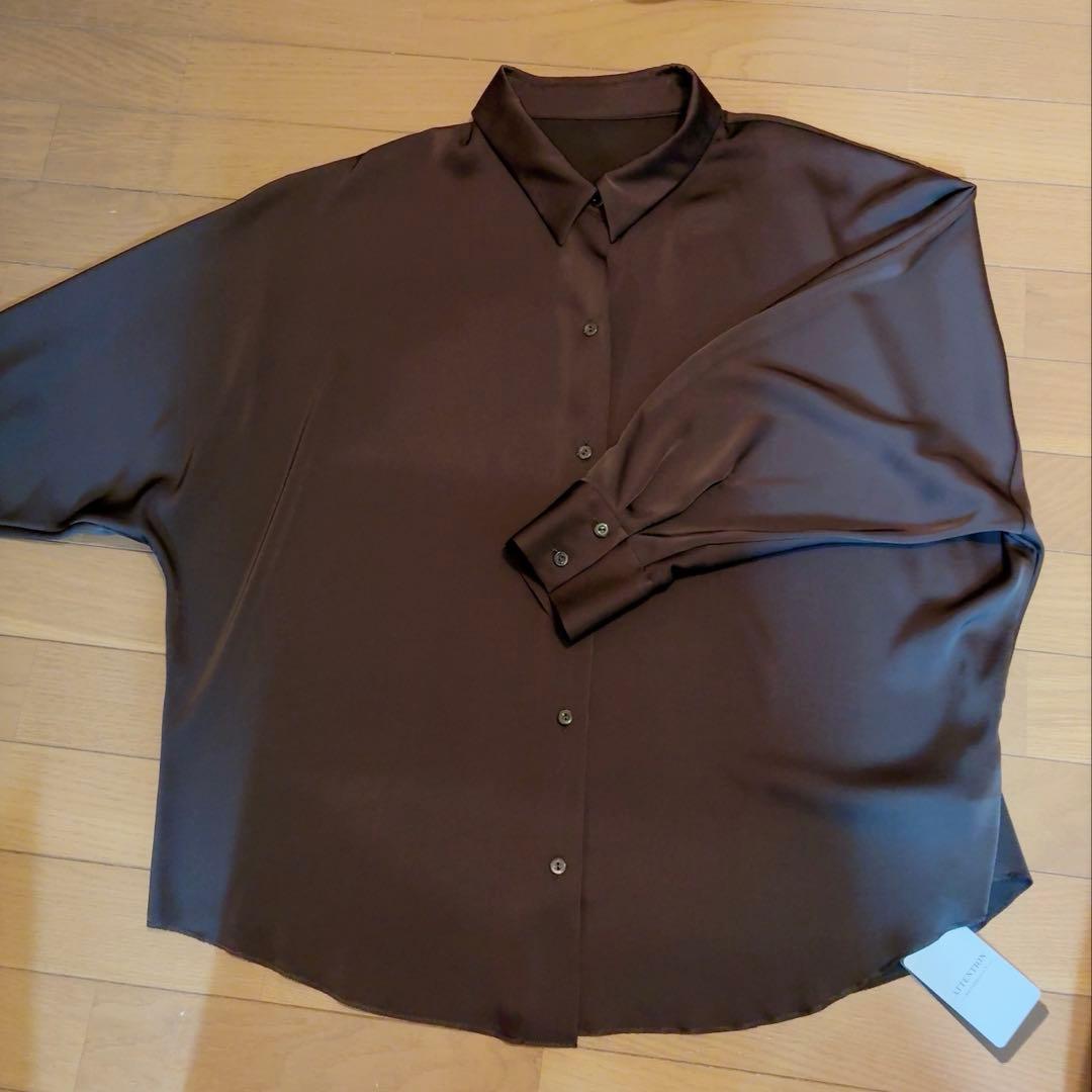 Plage プラージュ dull satin dolman ブラウス　ブラウン