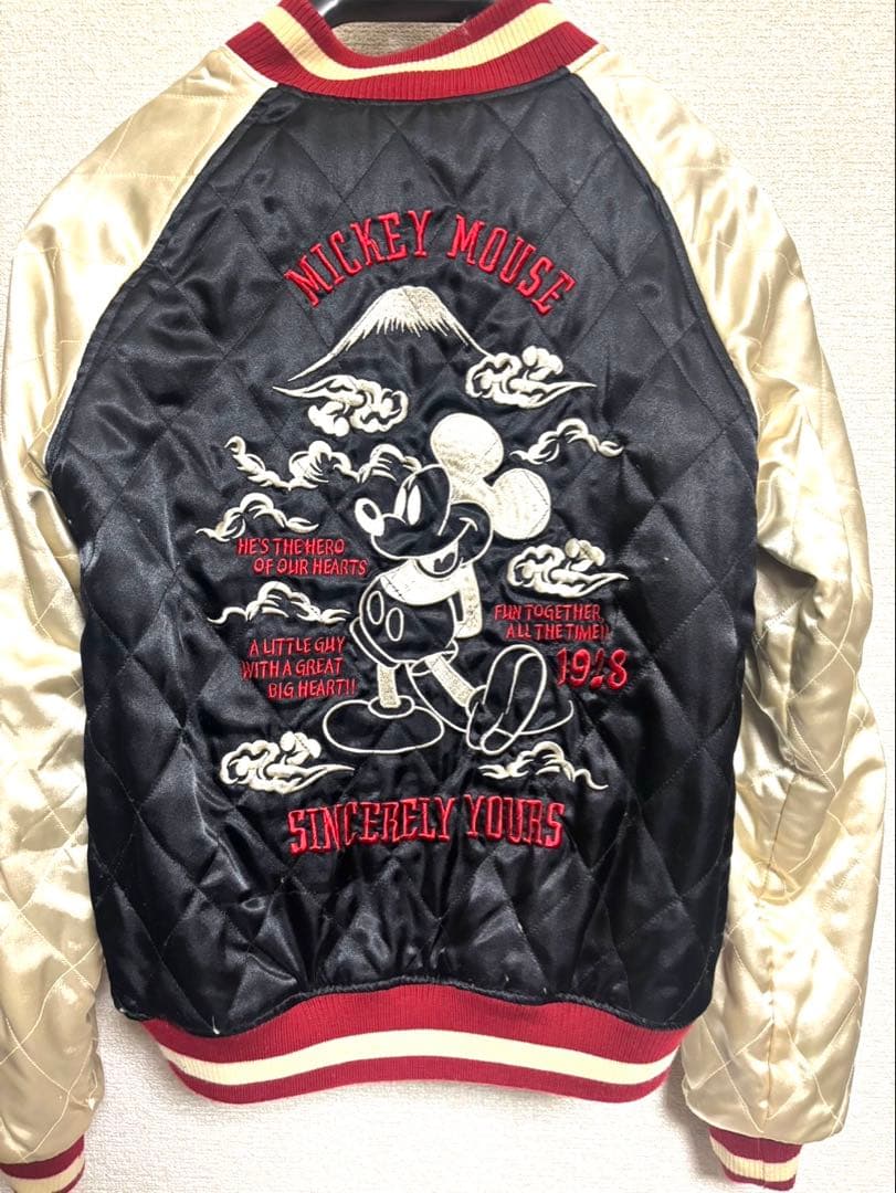 【良品✨】Disney ミッキー スカジャン Mサイズ　リバーシブル　ディズニー