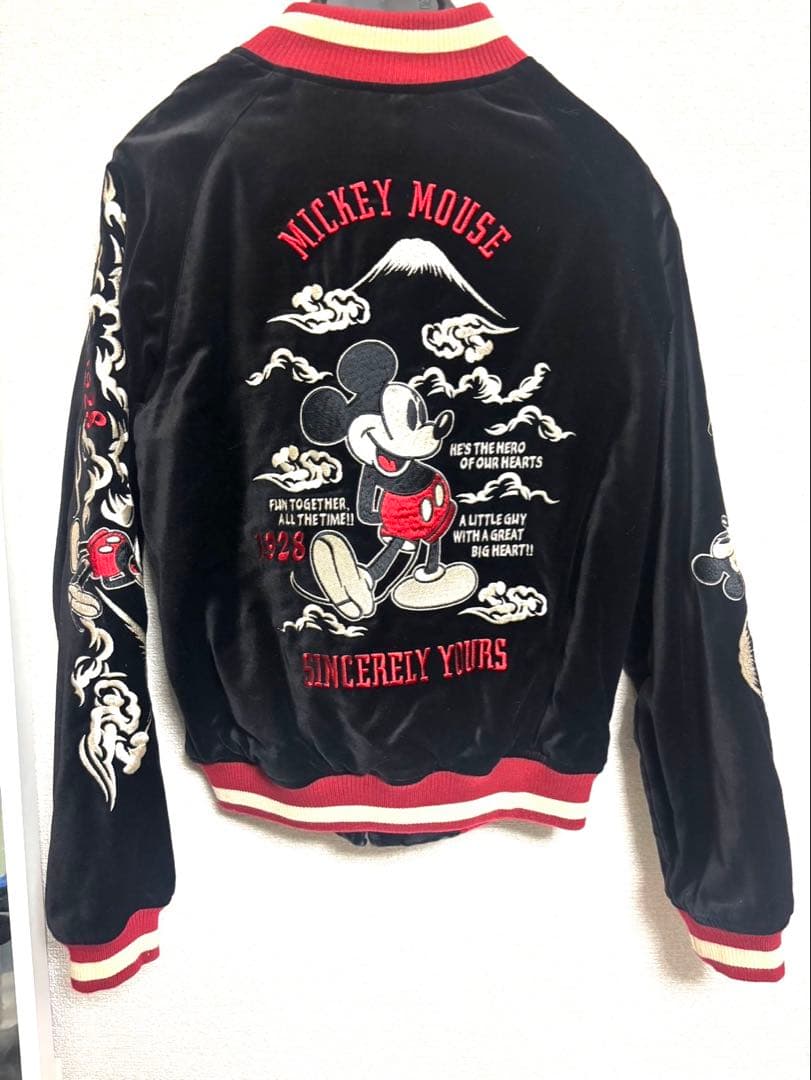 【良品✨】Disney ミッキー スカジャン Mサイズ　リバーシブル　ディズニー