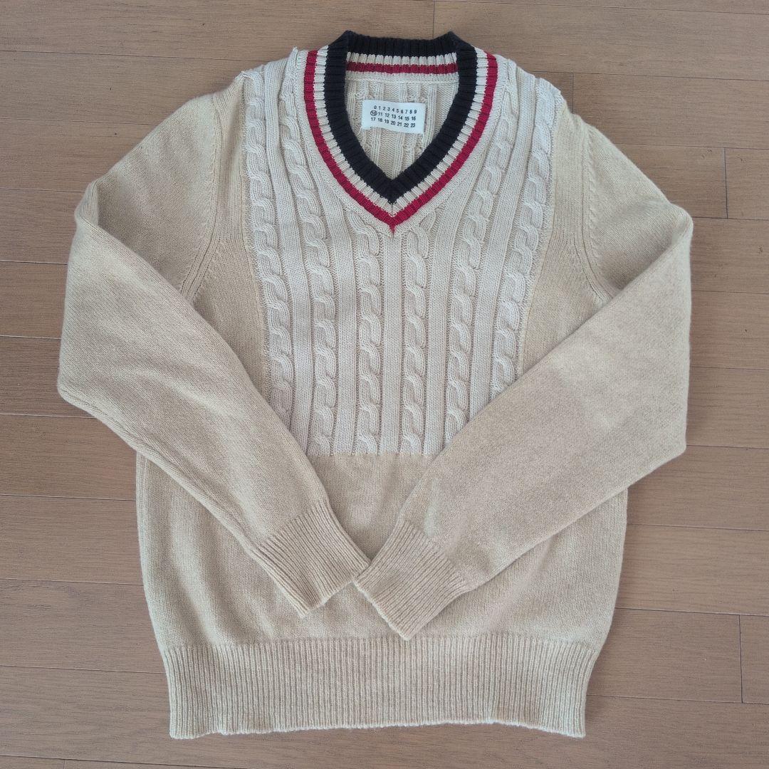 最終値下げ!!マルタン・マルジェラ ケーブルニット Vネックセーター サイズS