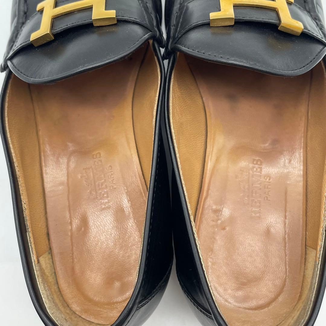エルメス　HERMES ローファー　コンスタンスローファー　レザー　Hロゴ