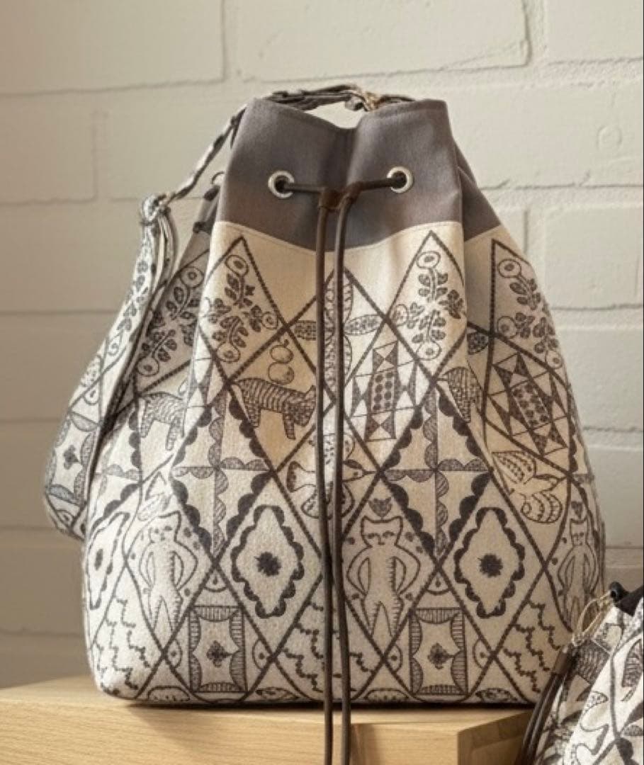 ミナペルホネン　シンフォニー 共布ショルダーベルト付きバッグ ハンドメイド♪