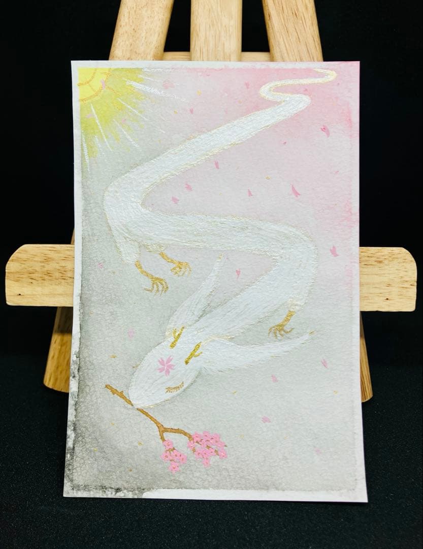 ✿白龍『春風』✿ 龍神　開運絵画　厄除け　浄化　龍の棲家