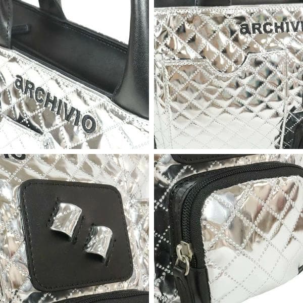 アルチビオ archivio 　スタイリッシュシルバーメタリックカートバッグ