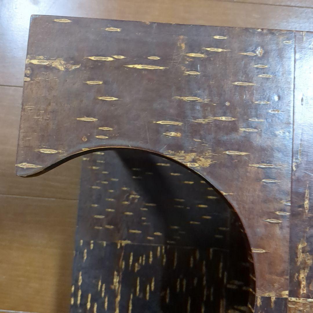 樺細工　キャスター付きポットワゴン　茶道具　飾り棚　ラック　桜　伝統工芸　レトロ