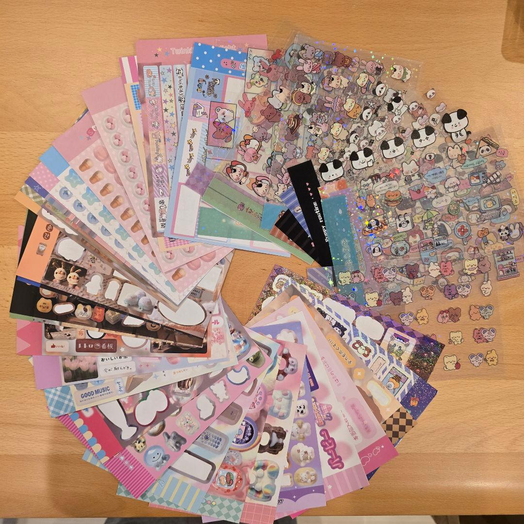 シール帳完成品、使いかけシール詰め合わせセット