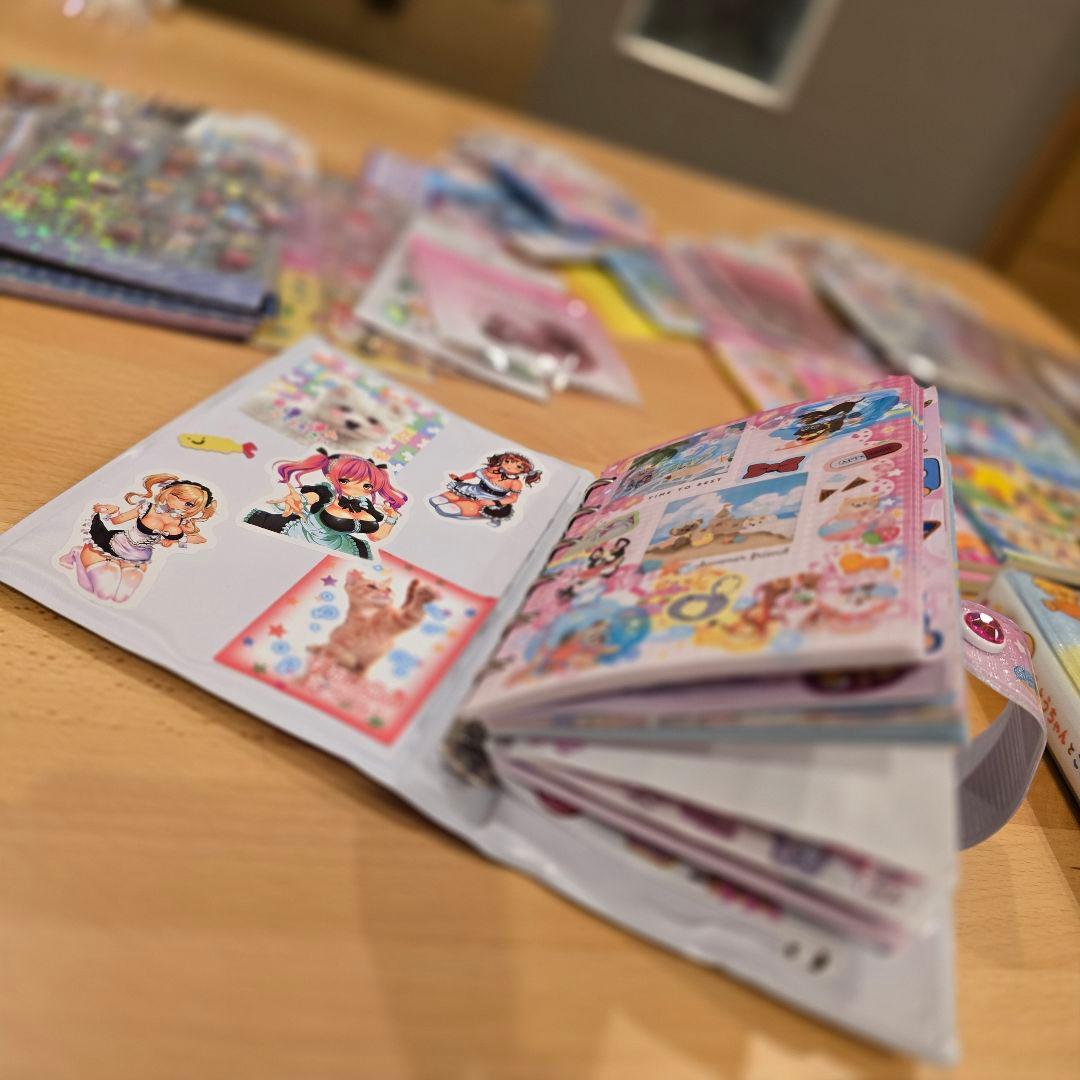 シール帳完成品、使いかけシール詰め合わせセット