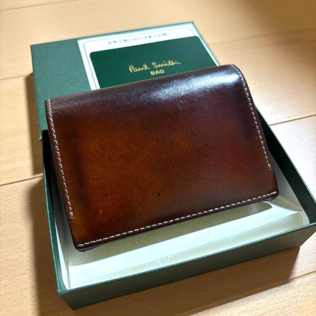 Paul Smith 名刺入れ　コードバン　最上位モデル　ブラウン　総革仕様