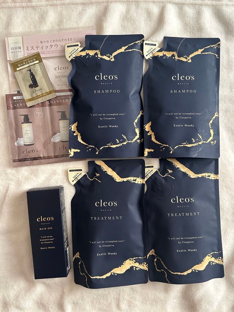 cleo's 詰め替えシャンプー&トリートメントセット　ヘアオイルも
