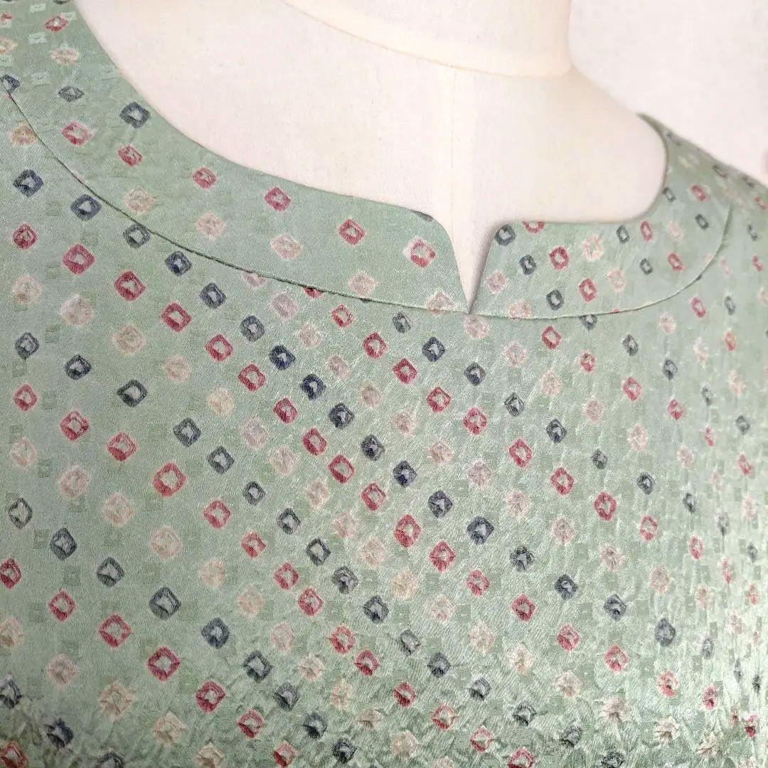 小*豆様 kiyoko koga 絹のお仕立て七分袖ワンピース