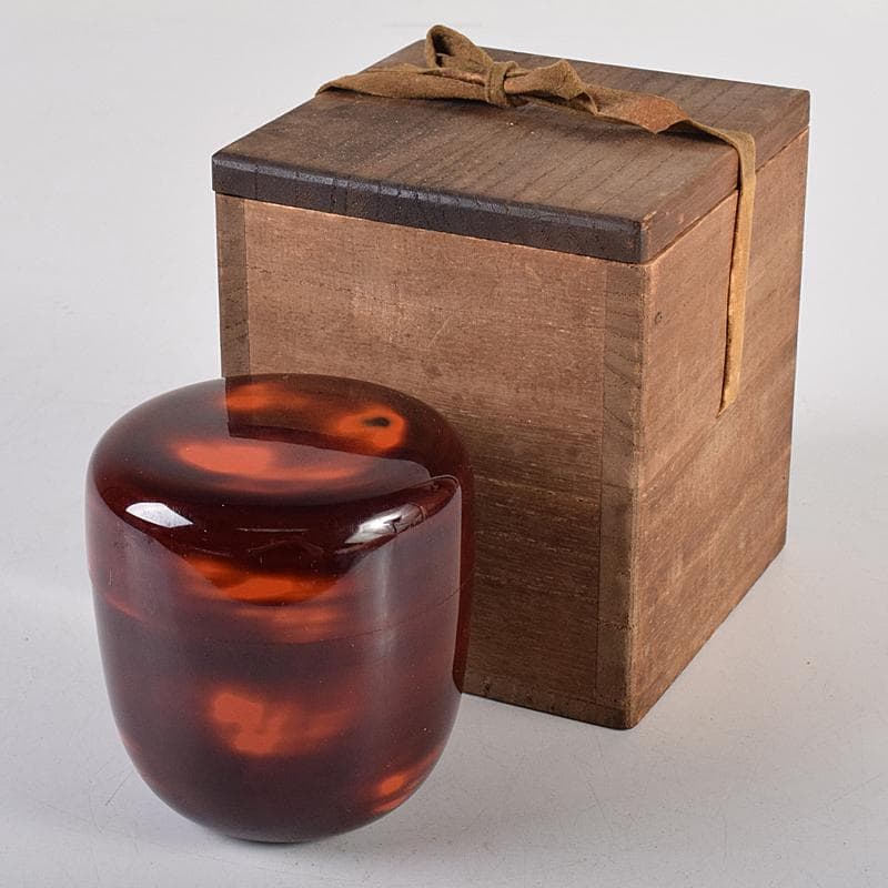 茶道具　漆塗　曙棗　裏千家十三代圓能斎書付箱　V　R8003