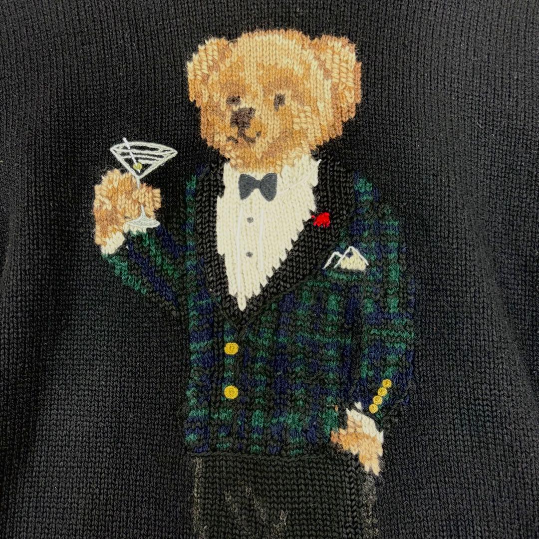 k*a様 ラルフローレン ポロベア ニットパーカー M ブラック