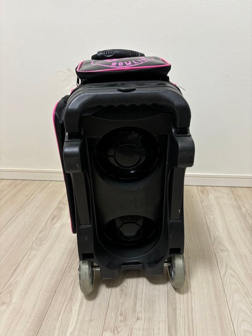 値下げ　ボウリング用バッグ 黒/ピンク 2個収納