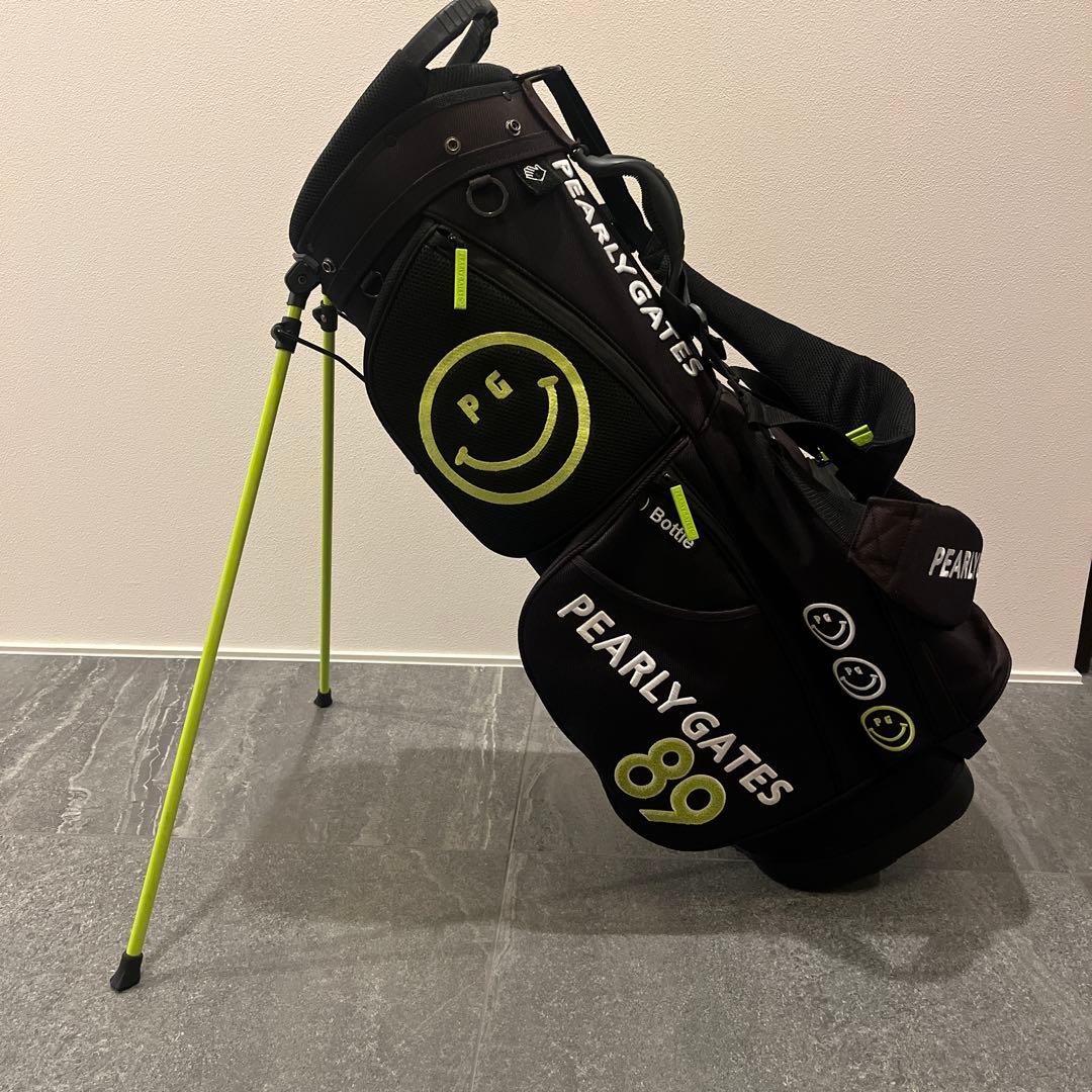 PEARLY GATES キャディバッグ スタンド付き ネイビー/グリーン
